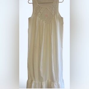 Vintage White Deanna Nightgown Women Size Sm Cotton Lingerie Cottagecore